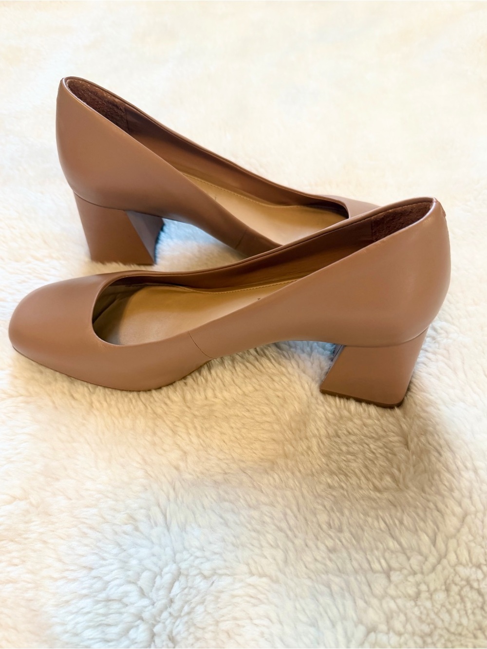 Gianni Bini Blush Nude Taupe Block Heel Pumps - Picture 4 of 8